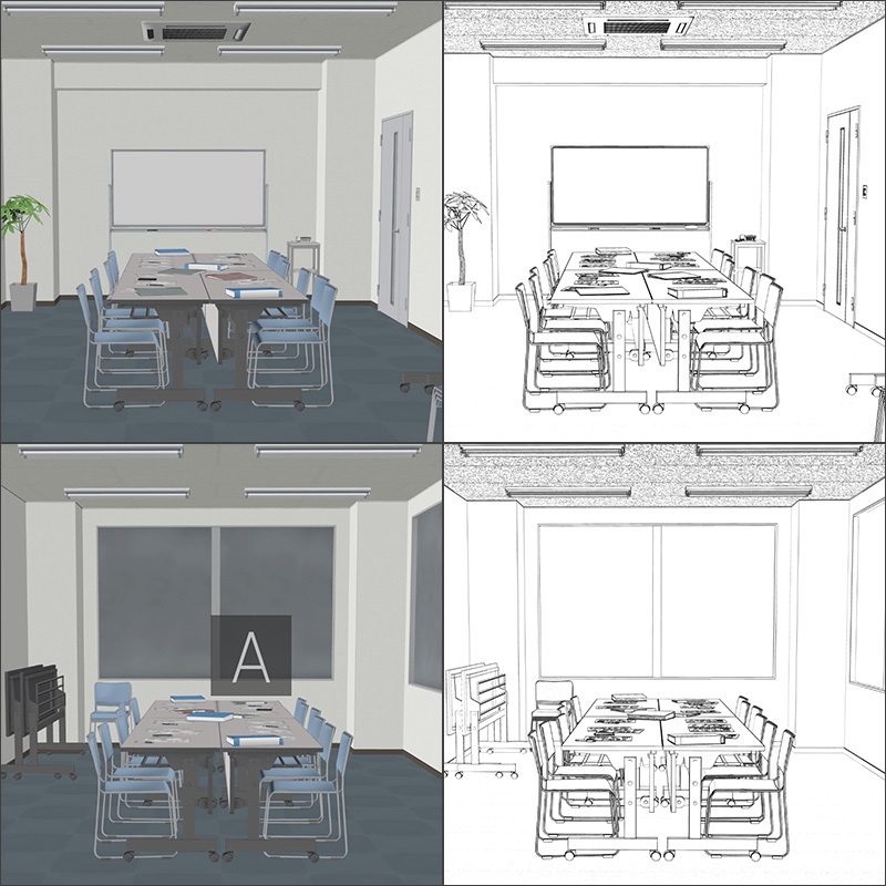 【3D背景】中小会議室セット