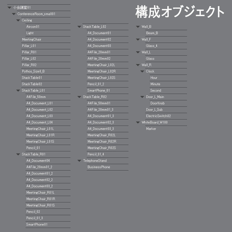 【3D背景】中小会議室セット