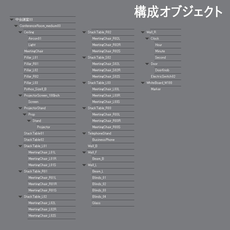 【3D背景】中小会議室セット
