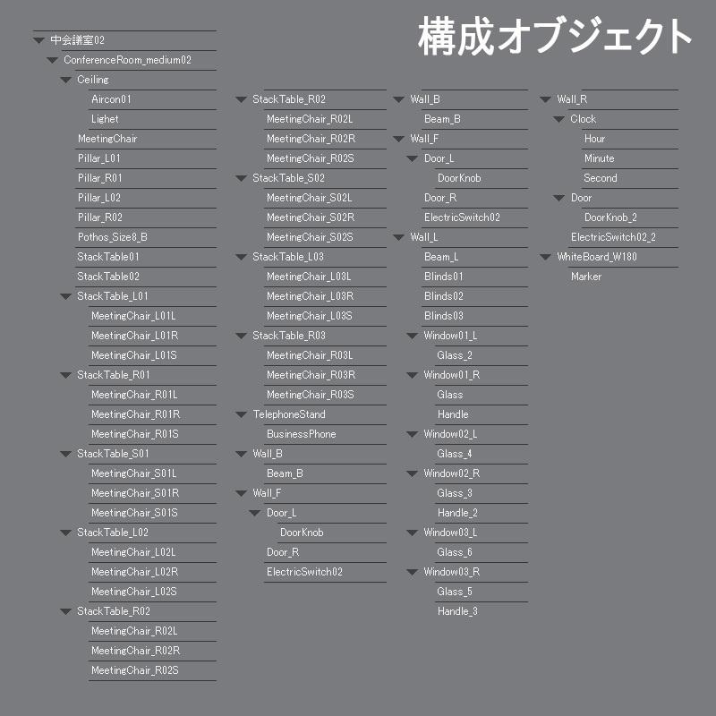 【3D背景】中小会議室セット