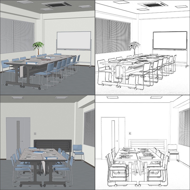 【3D背景】中小会議室セット