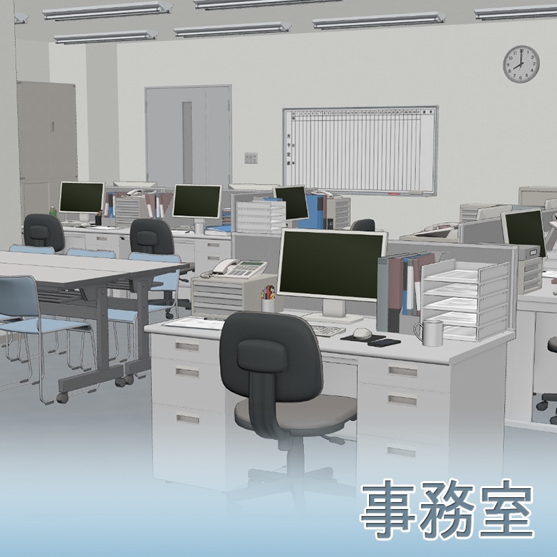 【3D背景】事務室
