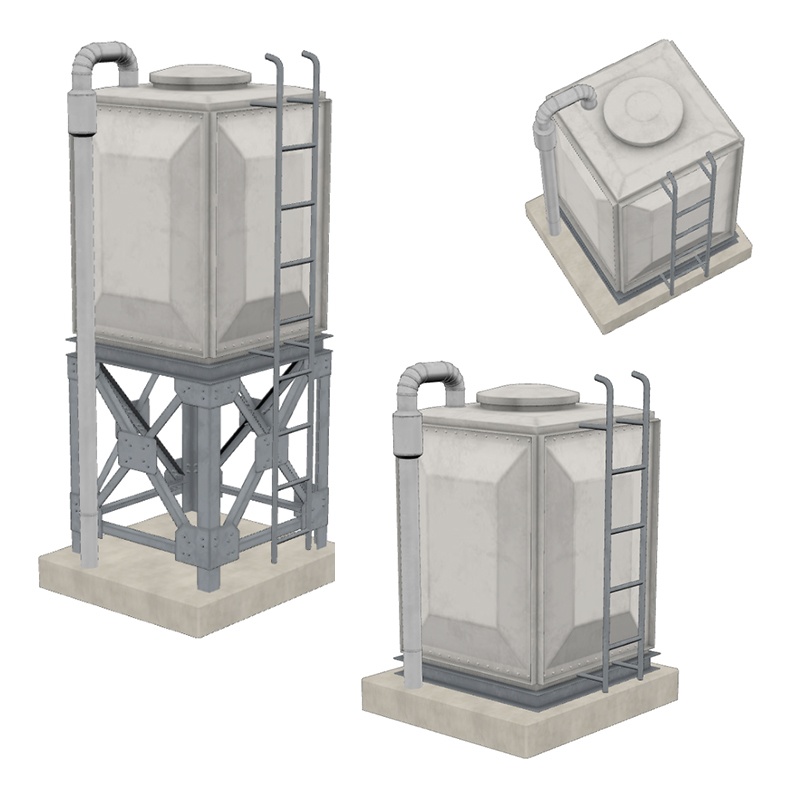 【3D素材】高置水槽 角形