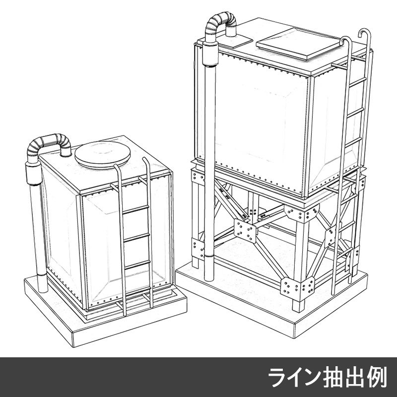 【3D素材】高置水槽 角形