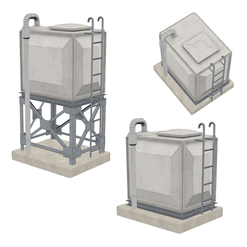 【3D素材】高置水槽 角形