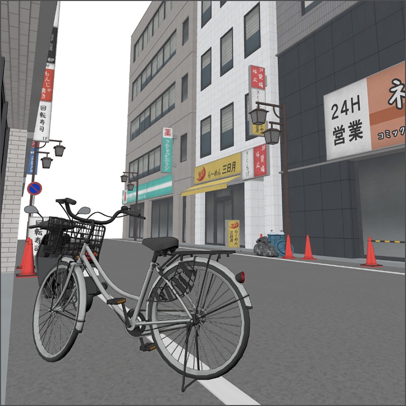 【3D背景】繁華街裏通り