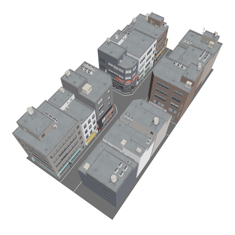 【3D背景】繁華街裏通り