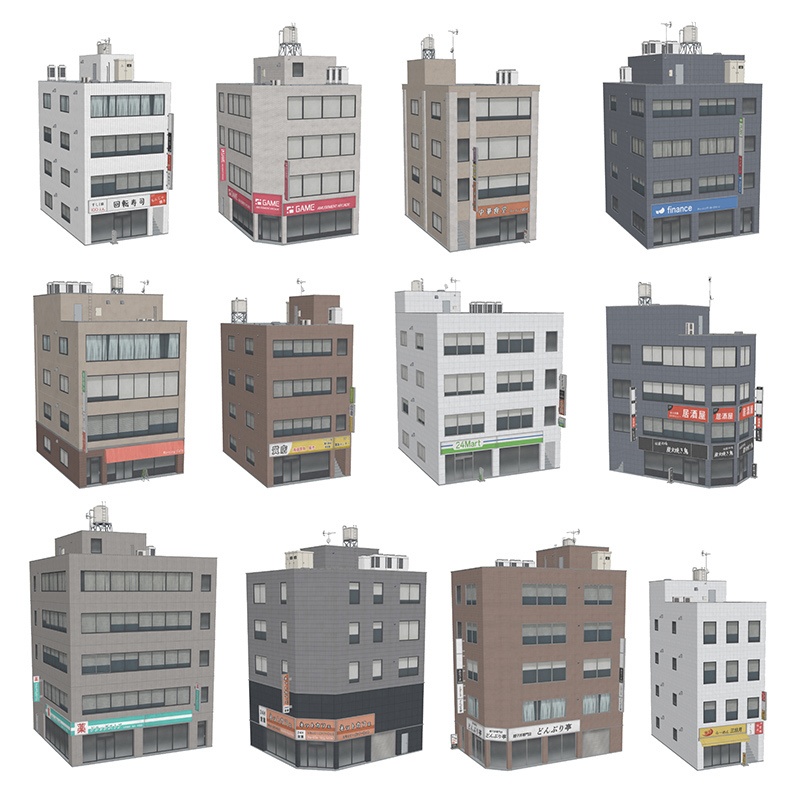 【3D背景】繁華街裏通り