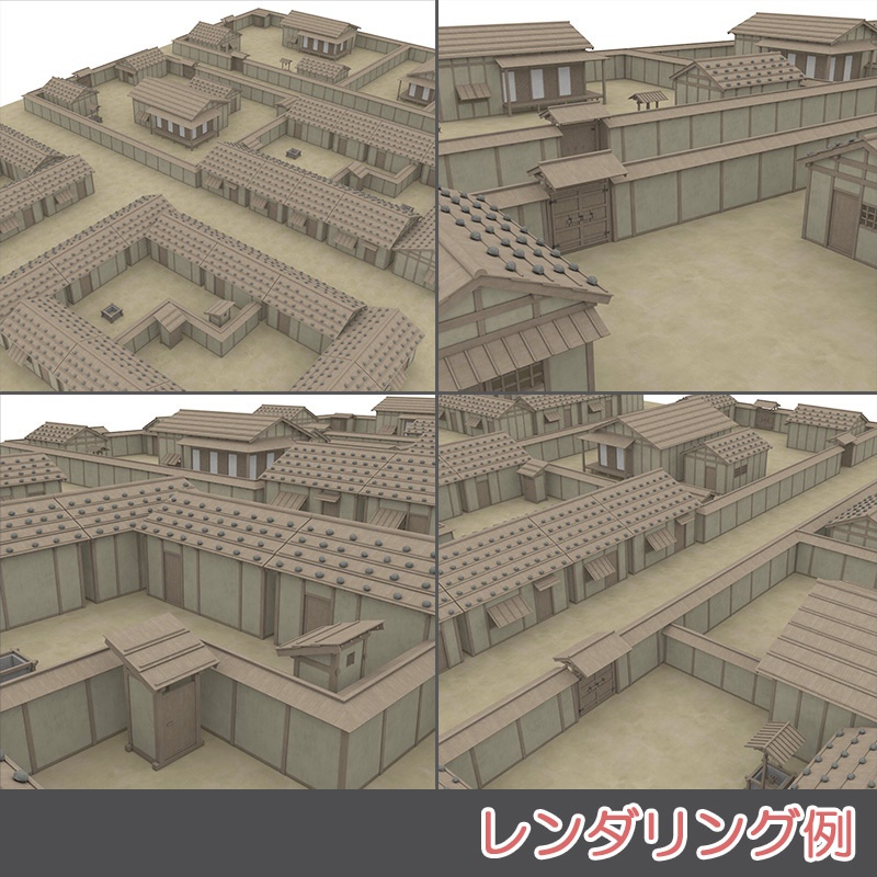【3D背景】戦国時代 町並み