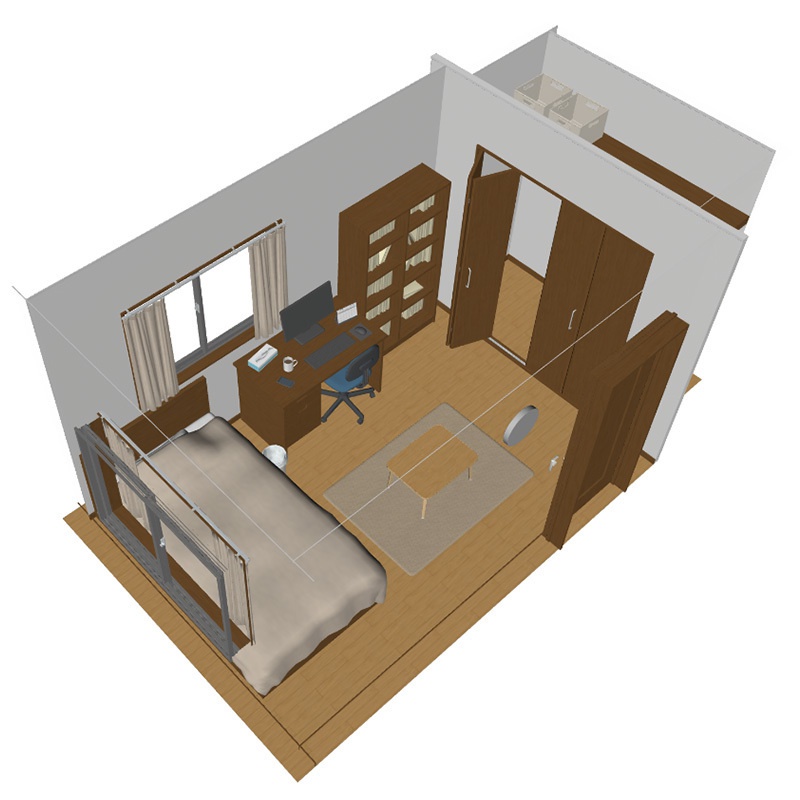 【3D背景】住宅 6畳大人部屋