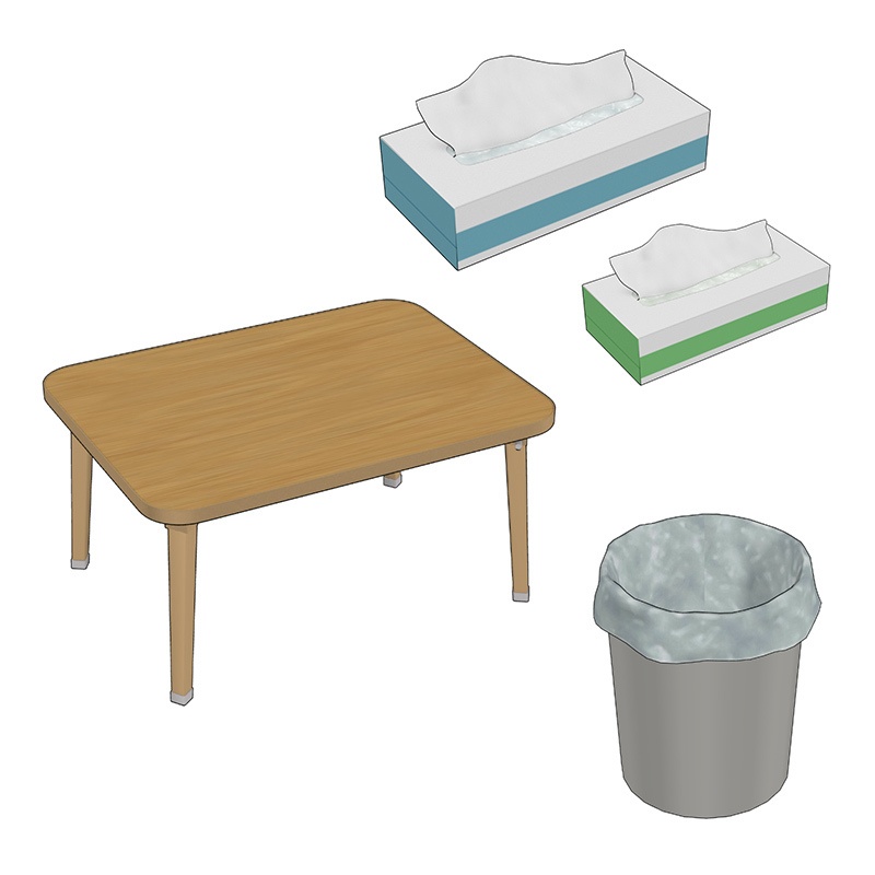 【3D素材】ミニテーブルセット