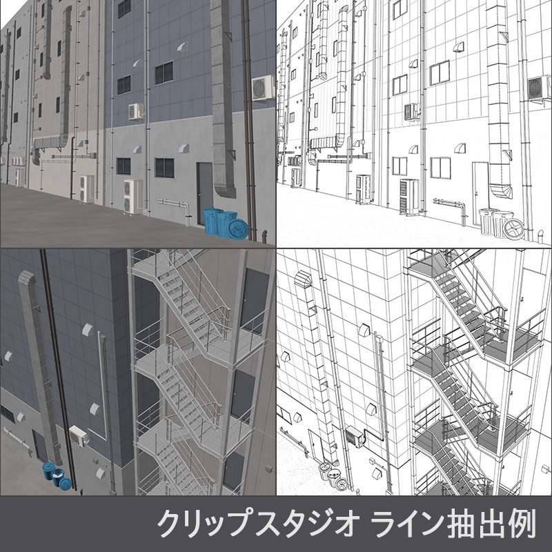 【3D背景】繁華街 路地