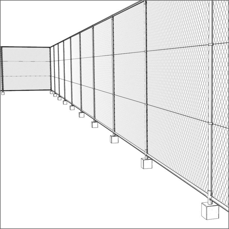 【3D素材】金網フェンス セット