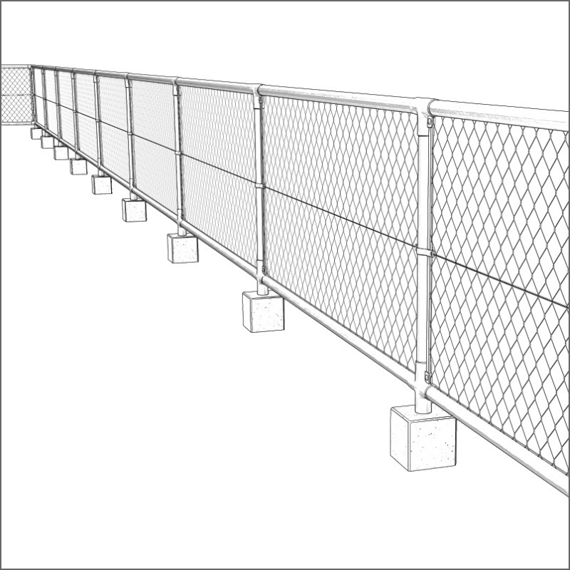 【3D素材】金網フェンス セット