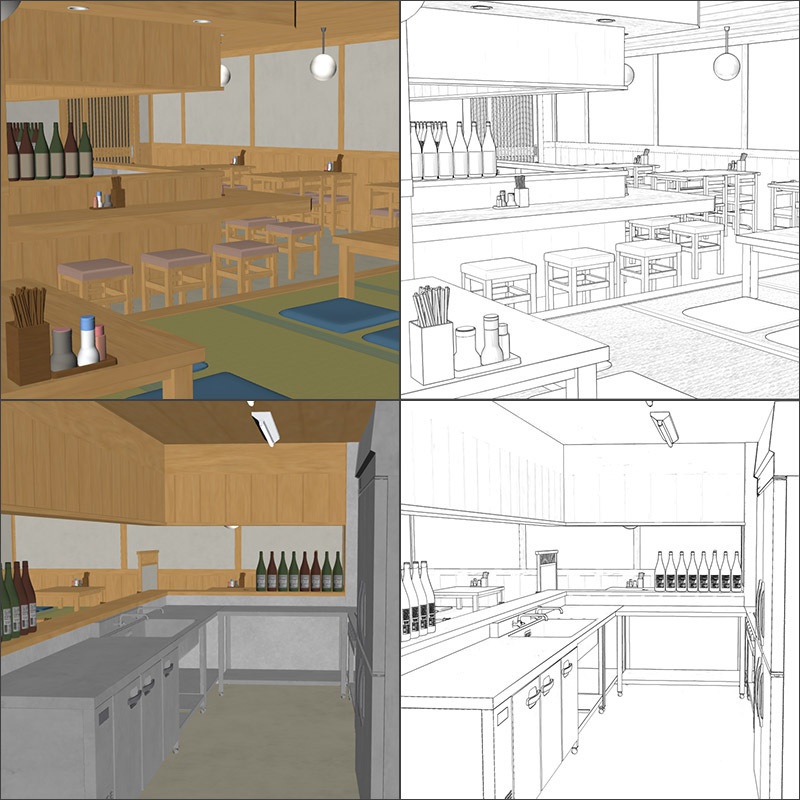 【3D背景】居酒屋 店内