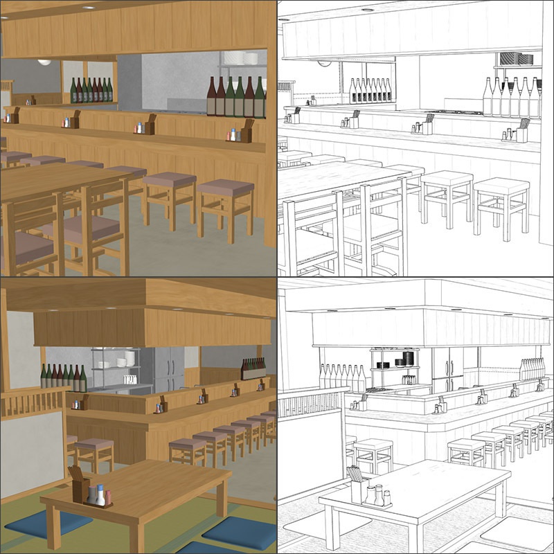 【3D背景】居酒屋 店内