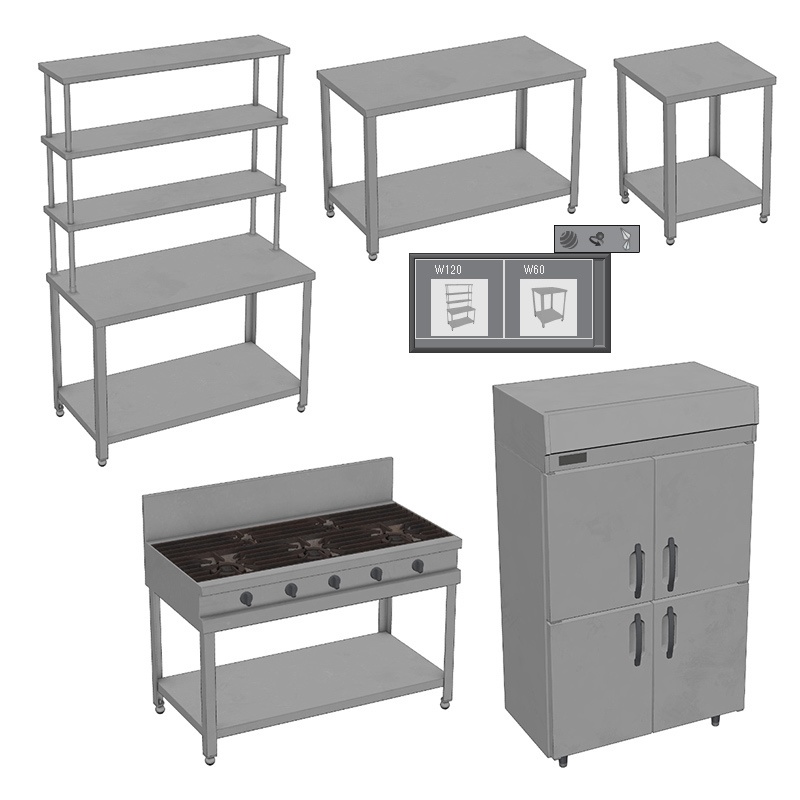 【3D素材】厨房機器セット