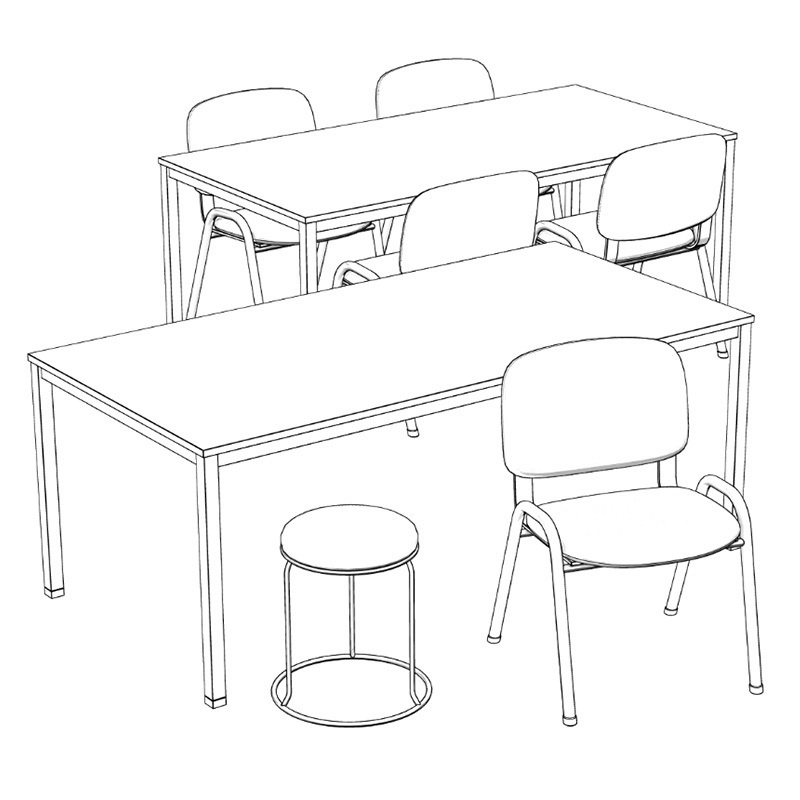 【3D素材】休憩室テーブルセット