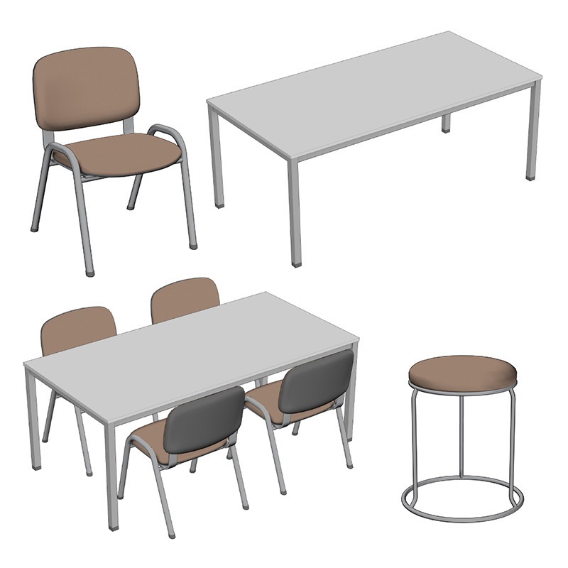【3D素材】休憩室テーブルセット