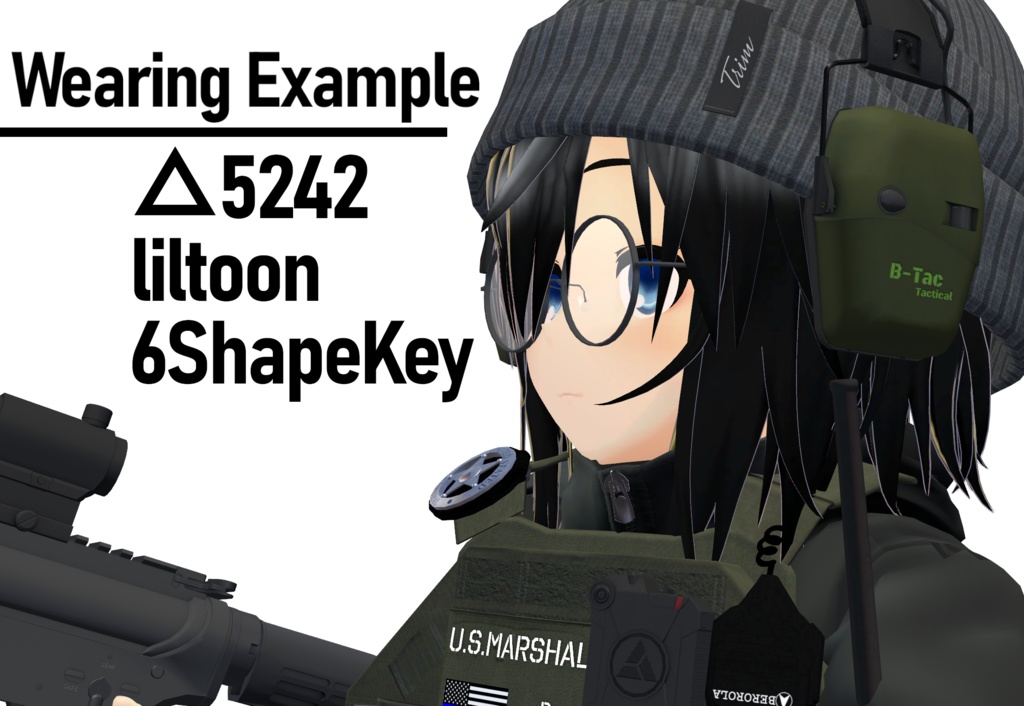 【VRChat想定】Tactical Earmuff「B-TAC」