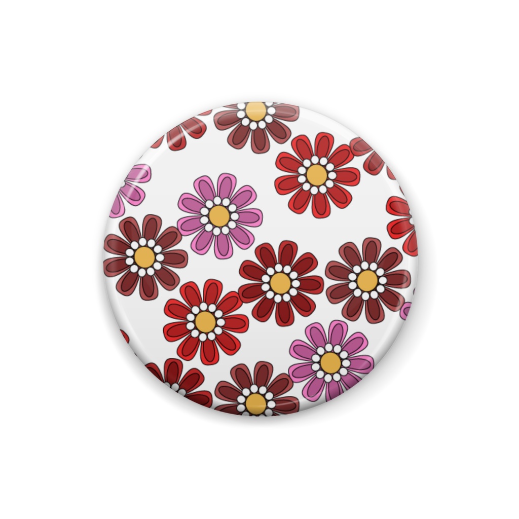 缶バッジ - URAPUCIつまみ細工(白) -