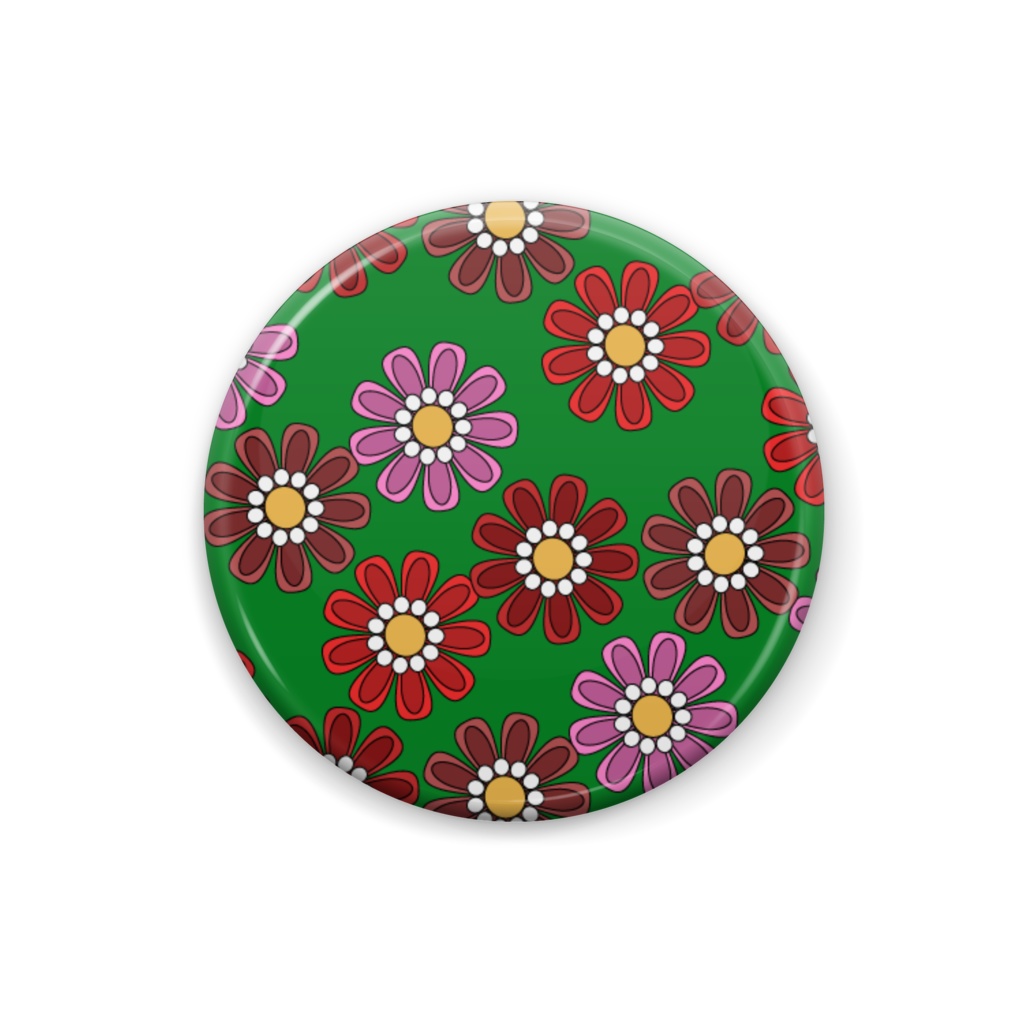 缶バッジ - URAPUCIつまみ細工(緑) -