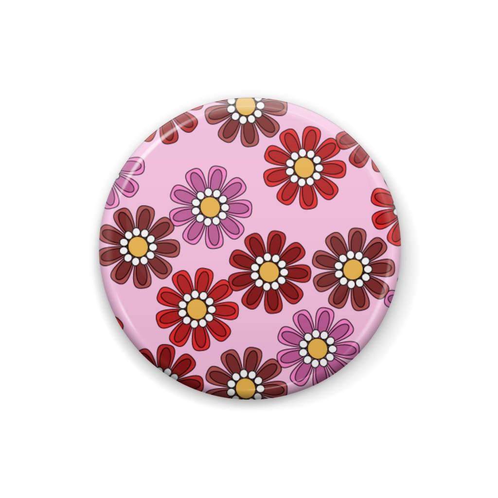 缶バッジ - URAPUCIつまみ細工(ピンク) -