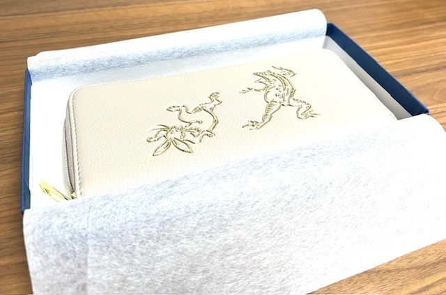 鳥獣戯画 オリジナル 長財布 3D 造形 ベージュ 高山寺 和柄 日本土産 ライトベージュ