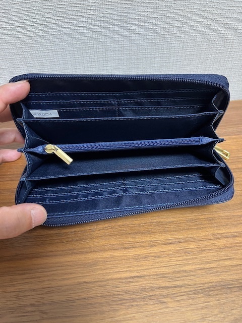 鳥獣戯画 オリジナル 長財布 3D 造形 ベージュ 高山寺 和柄 日本土産 ネイビー