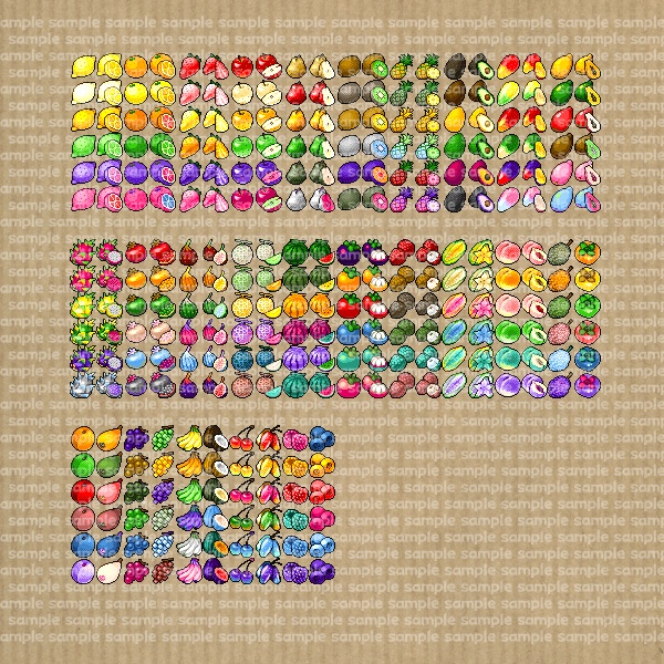 アイコンセット 02 ~果物・香辛料~【24*24px】