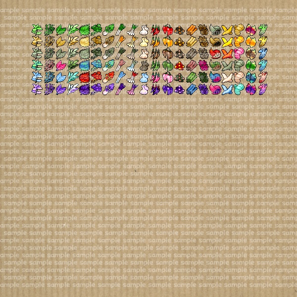 アイコンセット 02 ~果物・香辛料~【24*24px】