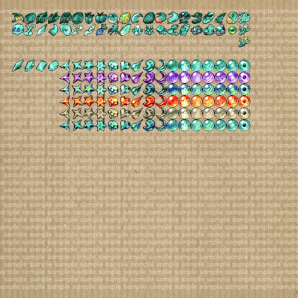 アイコンセット 03 ~魔物素材・鉱物~【24*24px】