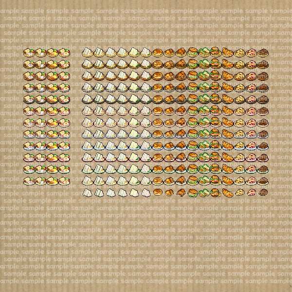 アイコンセット 05 ~カフェ(軽食)~【24*24px】