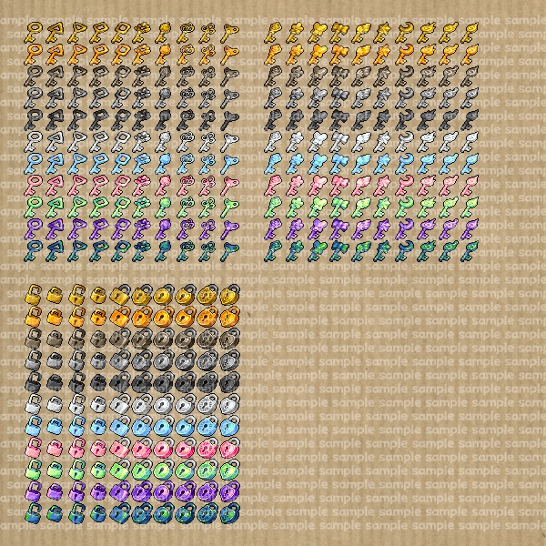 アイコンセット 10 ~鍵・錠前~【24*24px】