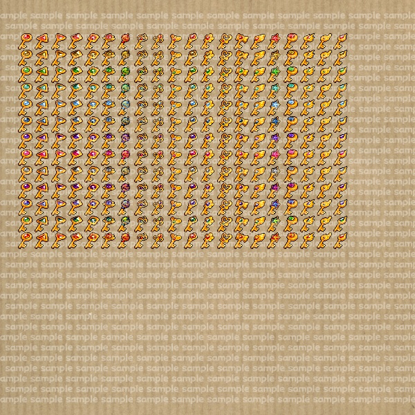 アイコンセット 11 ~石付の鍵~【24*24px】