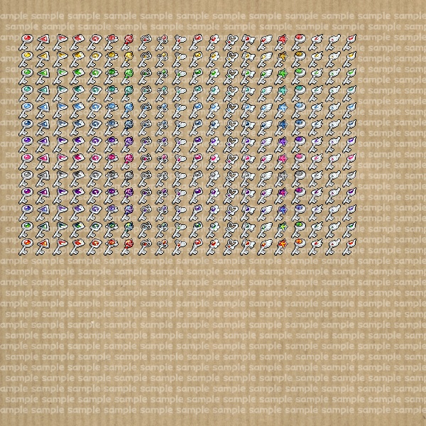 アイコンセット 11 ~石付の鍵~【24*24px】