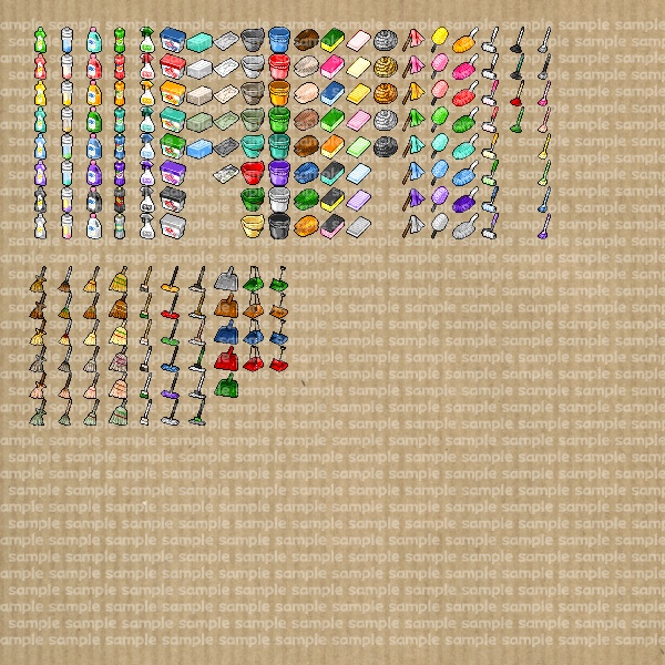 アイコンセット 12 ~掃除・洗浄~【24*24px】