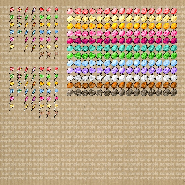 アイコンセット 13 ~クッキー&キャンディ~【24*24px】