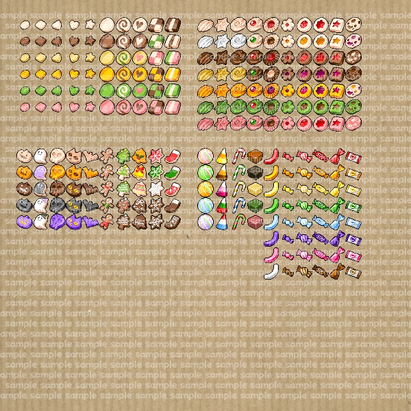 アイコンセット 13 ~クッキー&キャンディ~【24*24px】