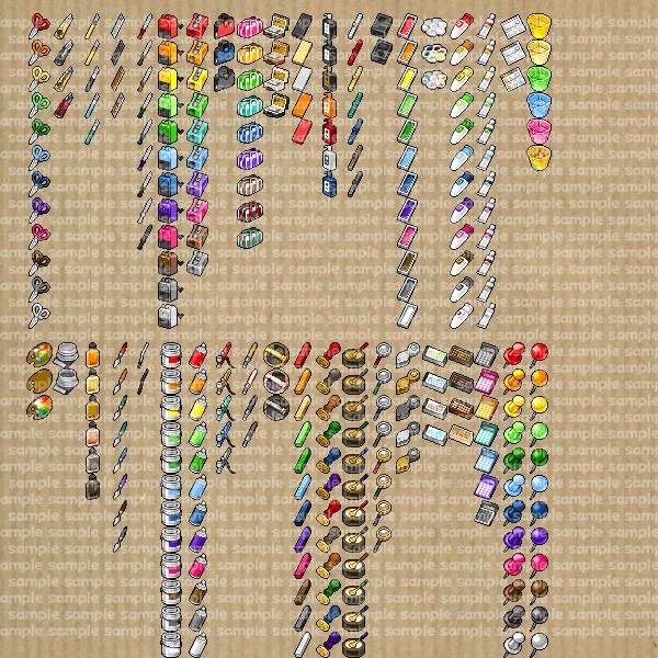アイコンセット 16 ~文房具B~【24*24px】