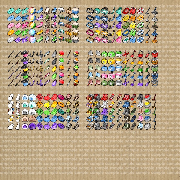 アイコンセット 23 ~夏遊び・冬遊び~【24*24px】