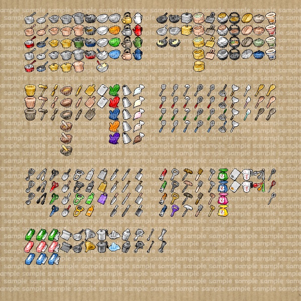 アイコンセット 25 ~調理器具~【24*24px】