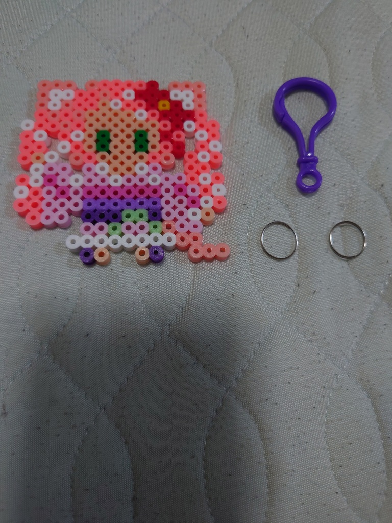 博多弁Vtuberゆっきん(浴衣ツインテールVer) ファミコン風アイロンビーズキーホルダー