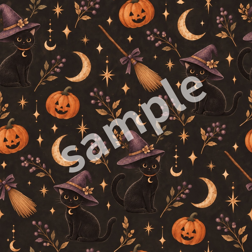 ハロウィン用デジタルペーパー8枚セット|PNG(2000px)、zipファイル