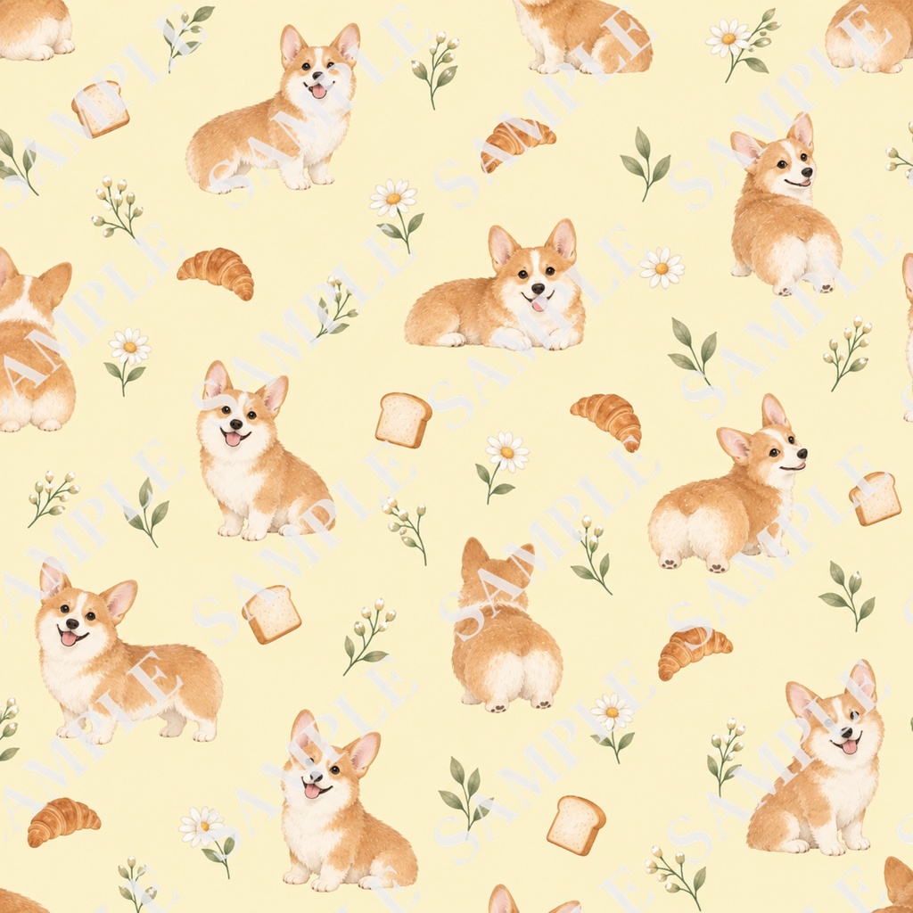 犬のデジタルペーパー12枚セット|北欧ナチュラル・くすみカラー|PNG(3600×3600px)