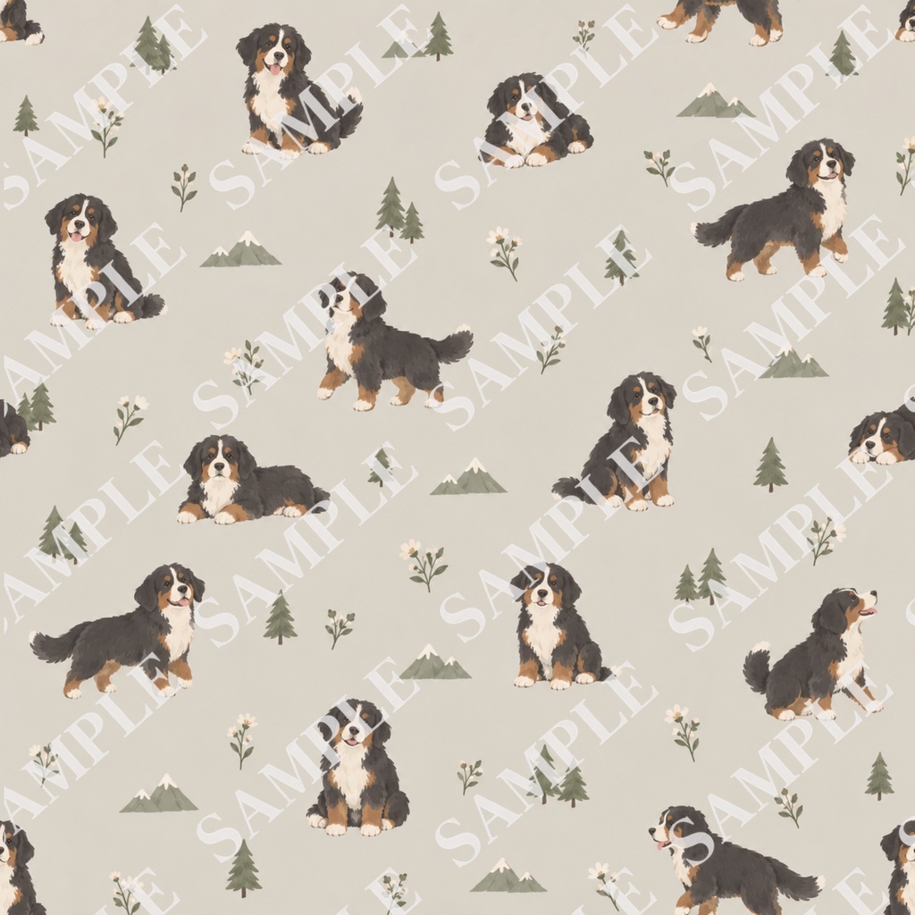 犬のデジタルペーパー12枚セット|北欧ナチュラル・くすみカラー|PNG(3600×3600px)