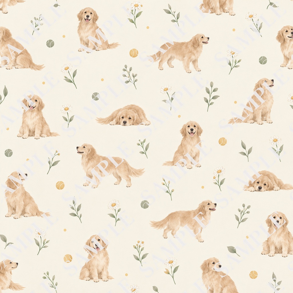犬のデジタルペーパー12枚セット|北欧ナチュラル・くすみカラー|PNG(3600×3600px)