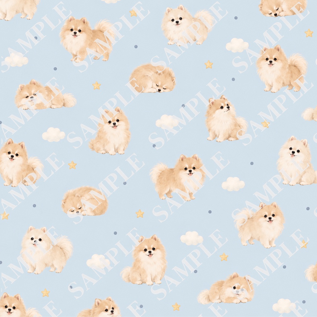 犬のデジタルペーパー12枚セット|北欧ナチュラル・くすみカラー|PNG(3600×3600px)