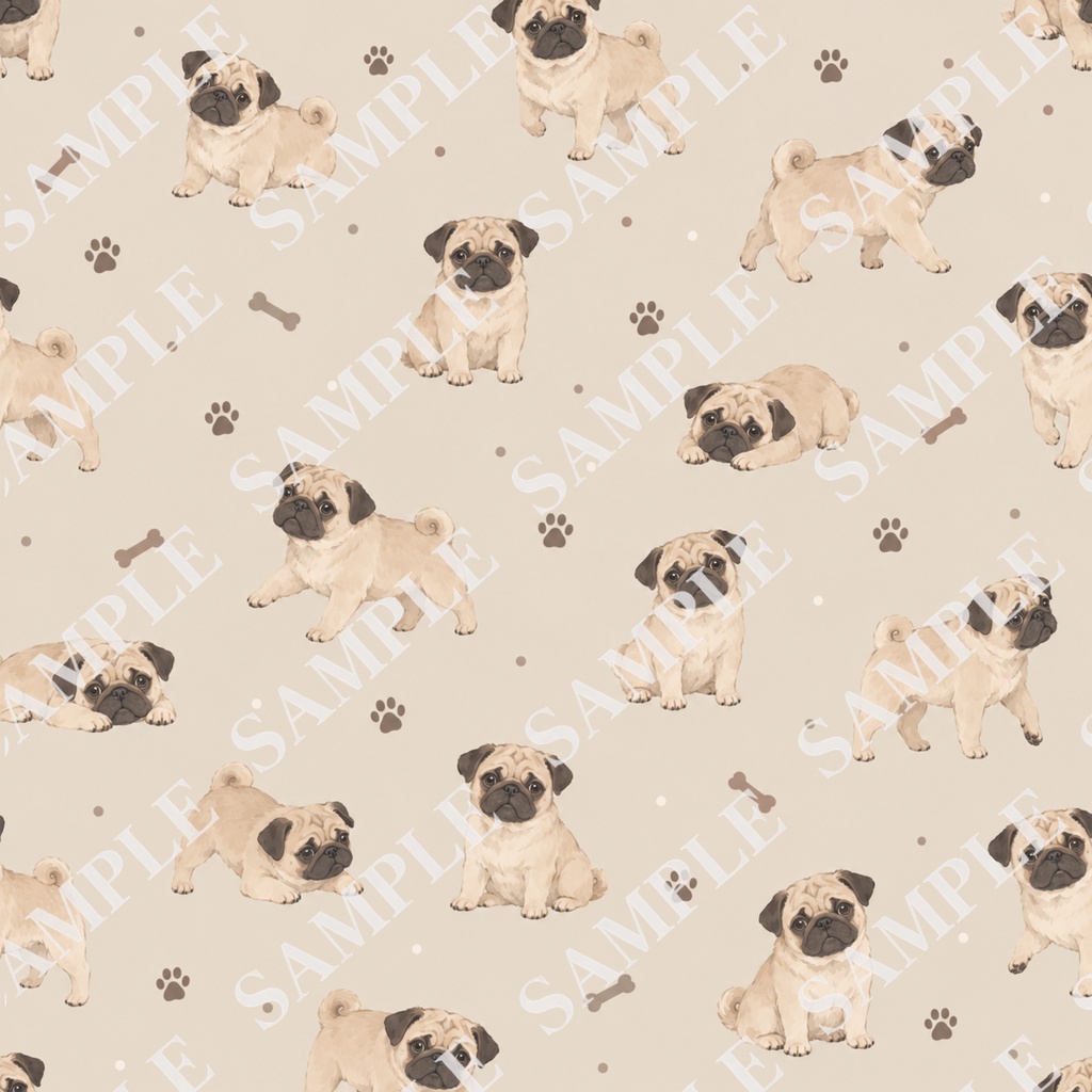犬のデジタルペーパー12枚セット|北欧ナチュラル・くすみカラー|PNG(3600×3600px)