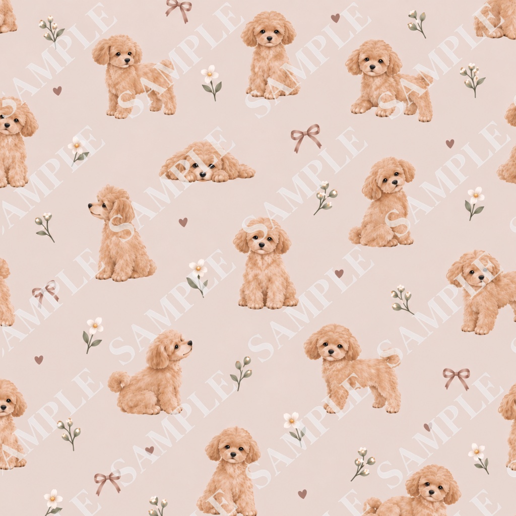 犬のデジタルペーパー12枚セット|北欧ナチュラル・くすみカラー|PNG(3600×3600px)